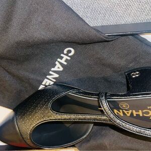 CHANEL Black Textured Heels